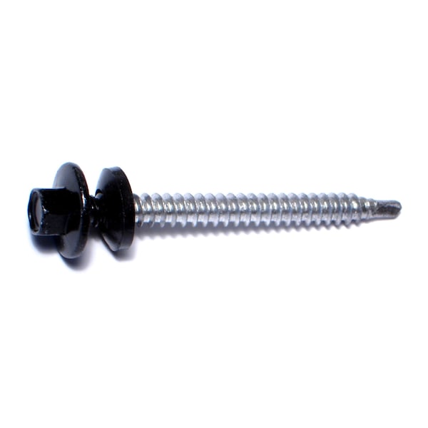 Buildright Self-Drilling Screw, #10 x 2 in, Painted Steel Flange Hex Head External Hex Drive, 72 PK 09654 - main